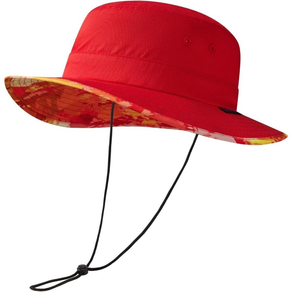 Unisex Red Western Wide Brim Boonie with Chin Strap Hiking Classic Cowboy Hat